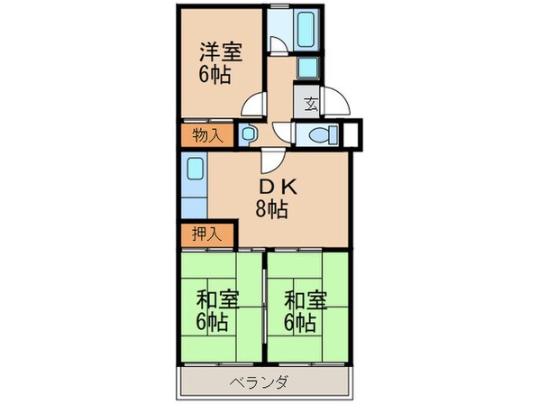 岡嶋グリーンハイツの物件間取画像